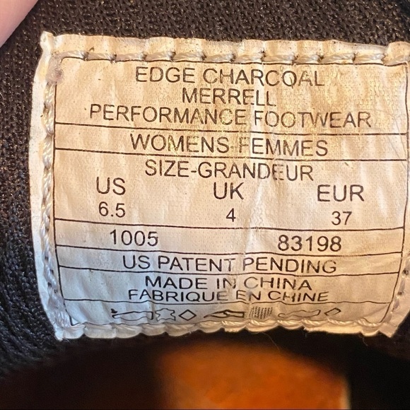 MERRELL Edge Charcoal Women's Size 6.5 Hiking Continuum Vibram Sole Boots Shoes - Picture 6 of 7